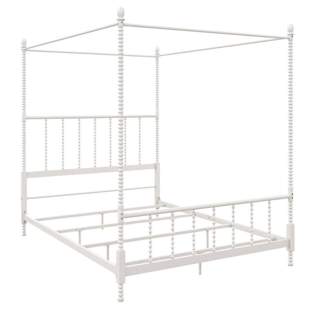 White Metal Canopy Bed X7627